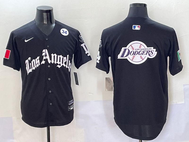Men Los Angeles Dodgers Blank Black Five generations Joint Name 2025 Nike MLB Jersey style 34